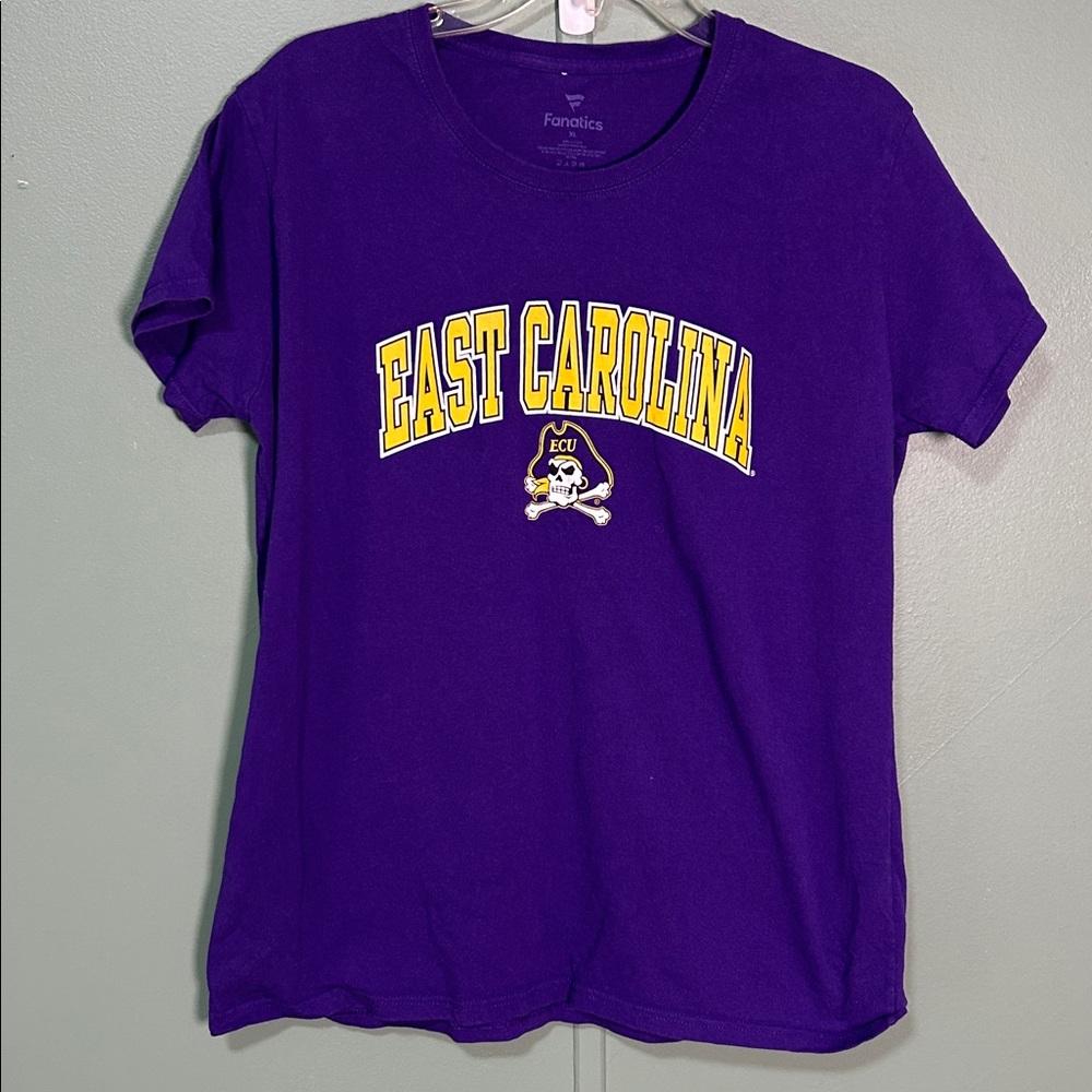 East Carolina Pirates Women’s Purple Fanatics Graphic T-Shirt Sz XL 100% Cotton